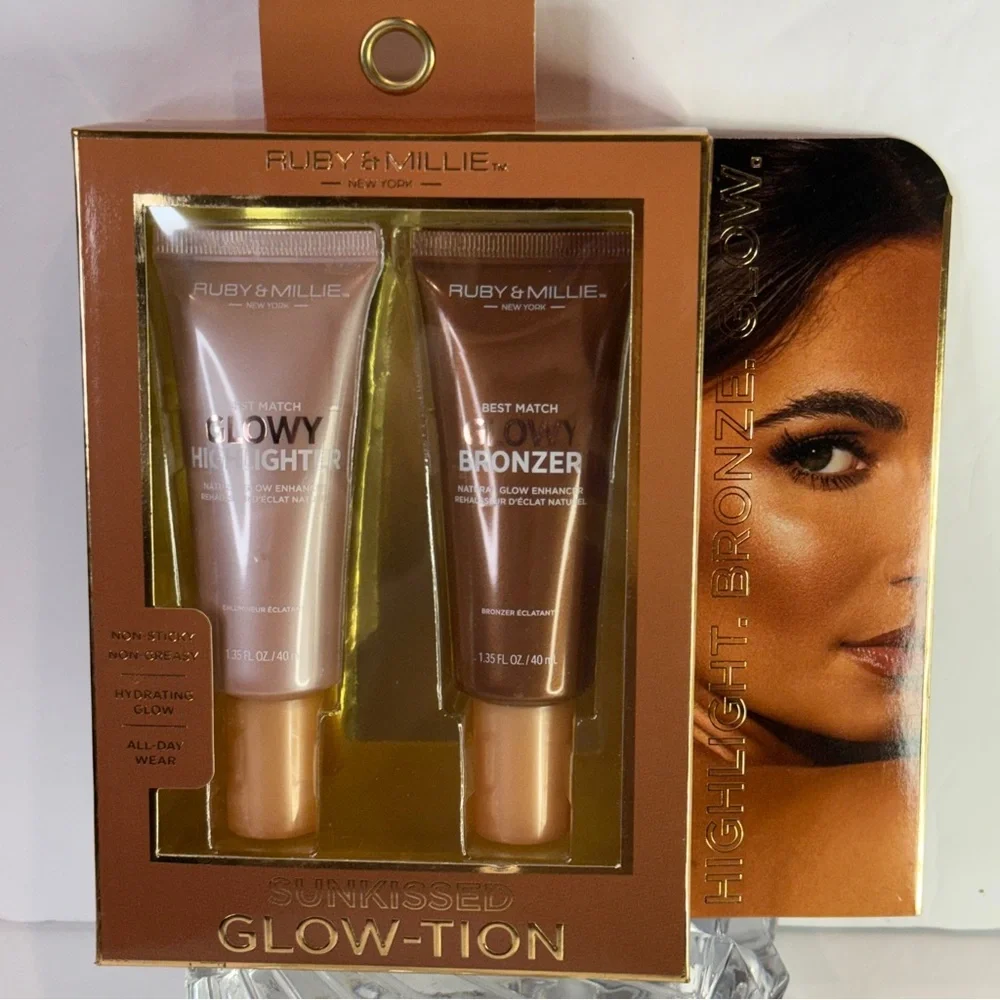 🆕 Glow-Tion Set – Glowy Highlighter & Bronzer Duo | New Vegan Cruelty-Free